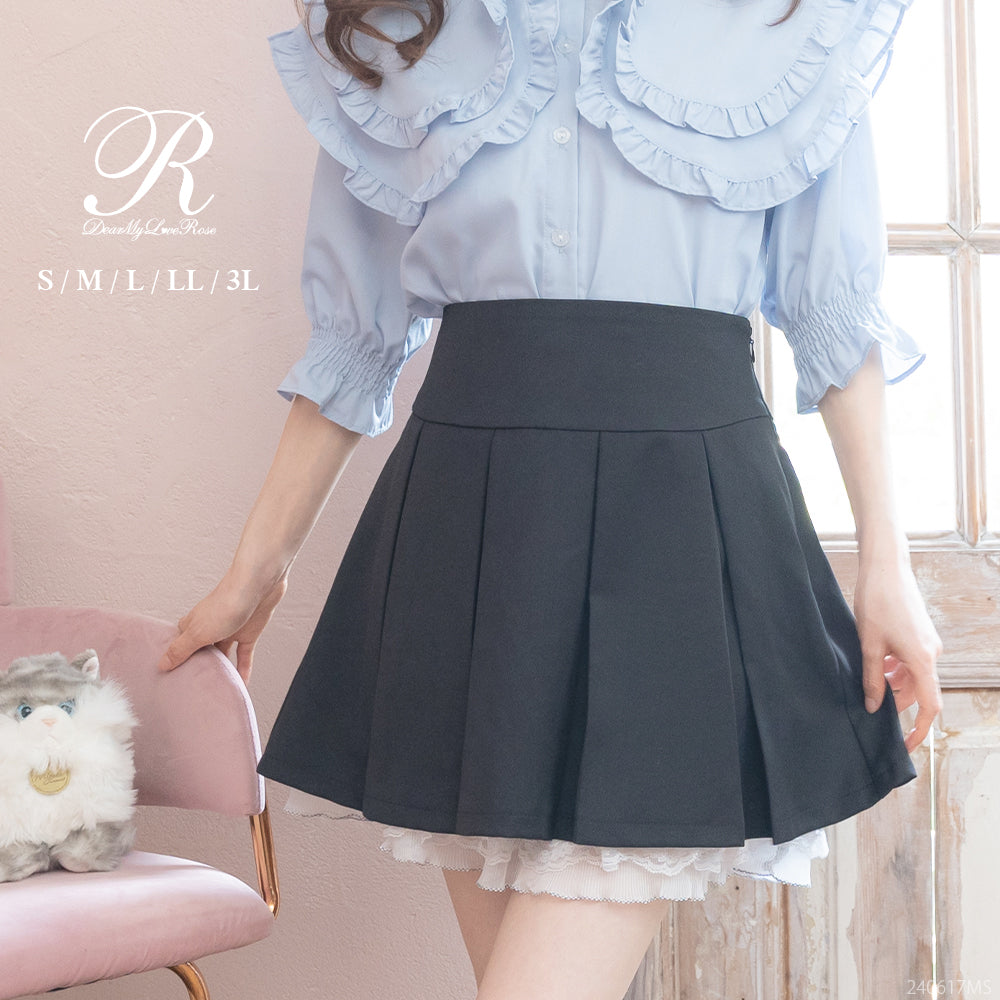 レースフリルプリーツミニスカート – レディースファッション通販の夢