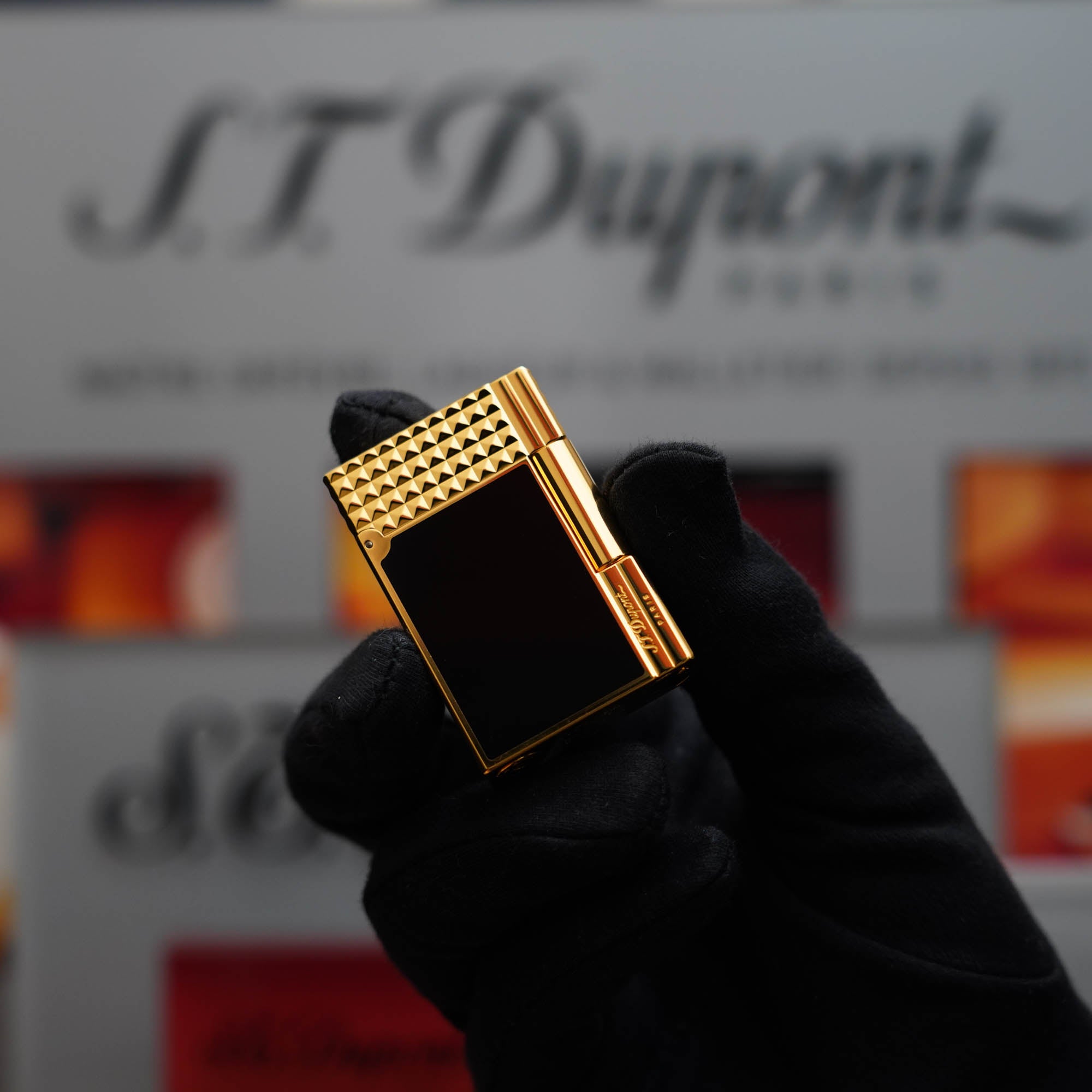 Vintage 1990 S.T. Dupont Gatsby Clink Sound Heavy 24k Gold Natural