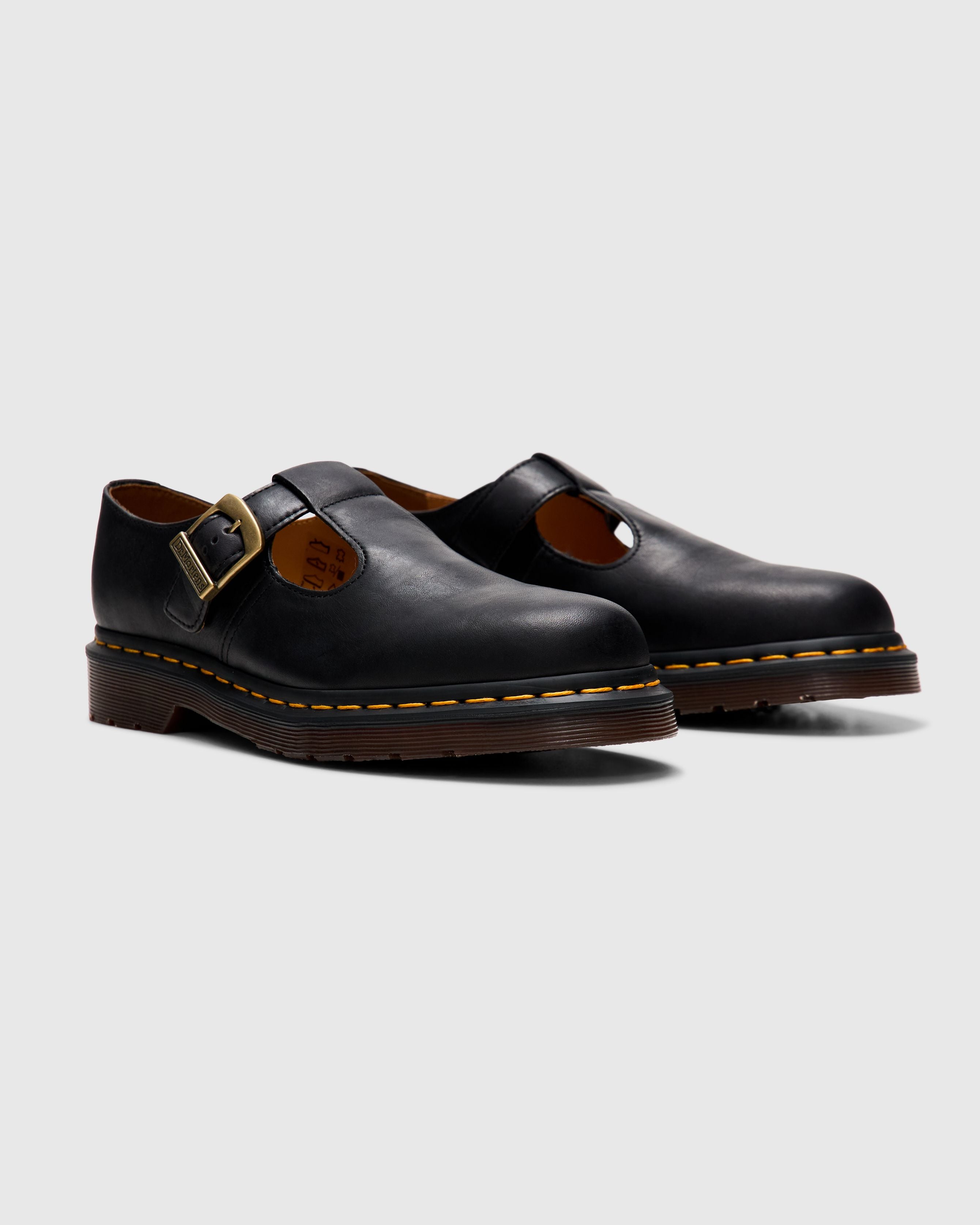 T-Bar Shoe in Black Regency Calf