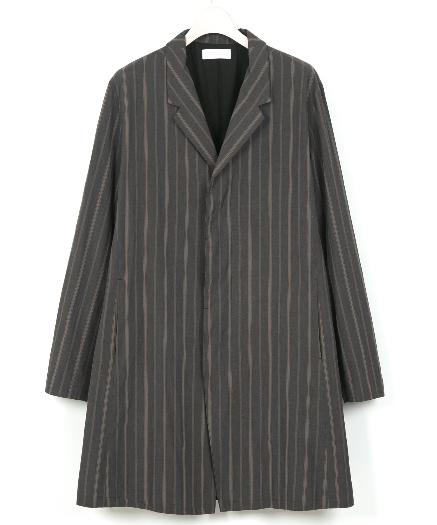 オーガニックコットン ワッシャー ストライプ チェスターコート