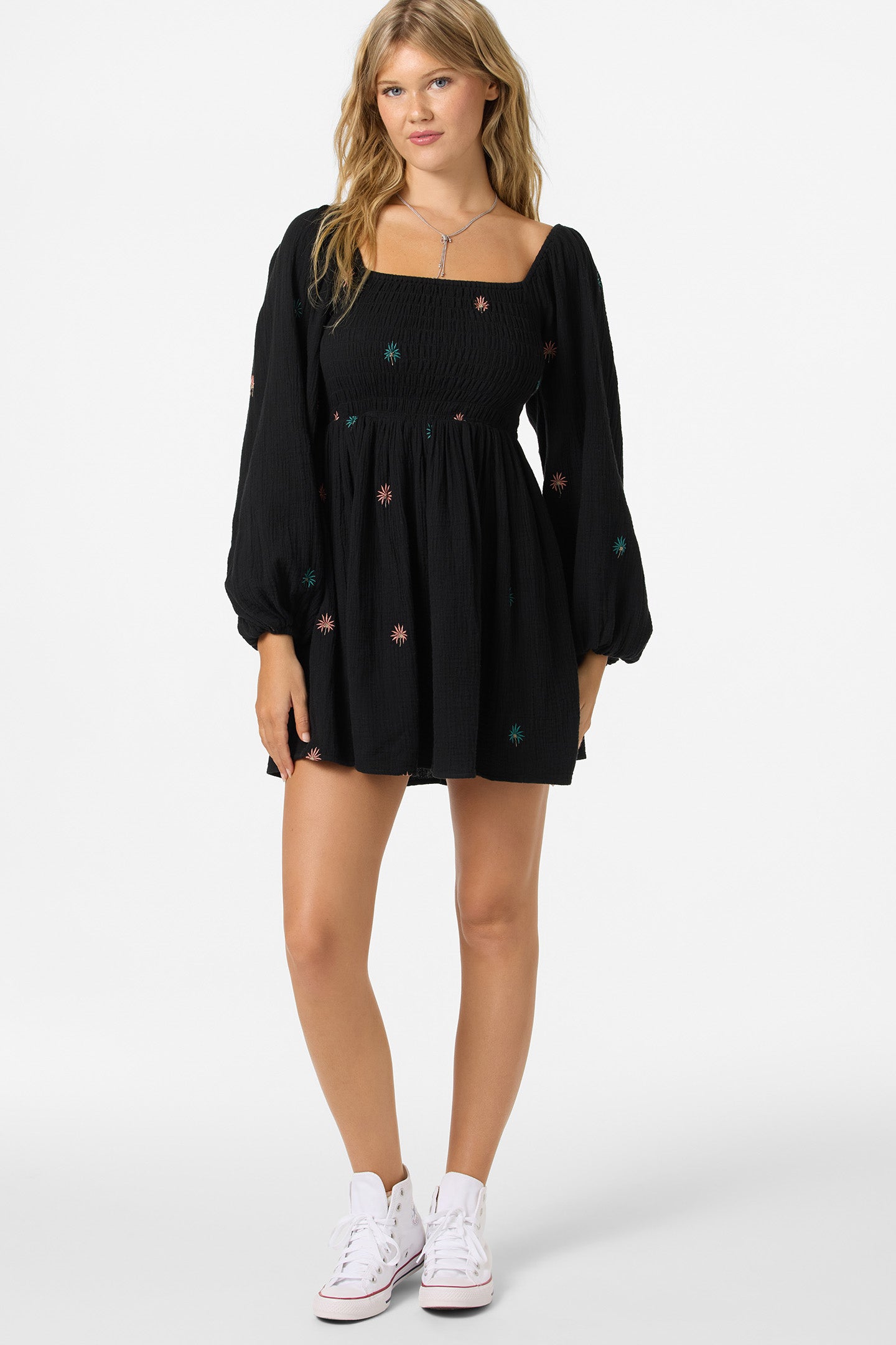 Gracyn Palm Short Dress - Black | O'Neill