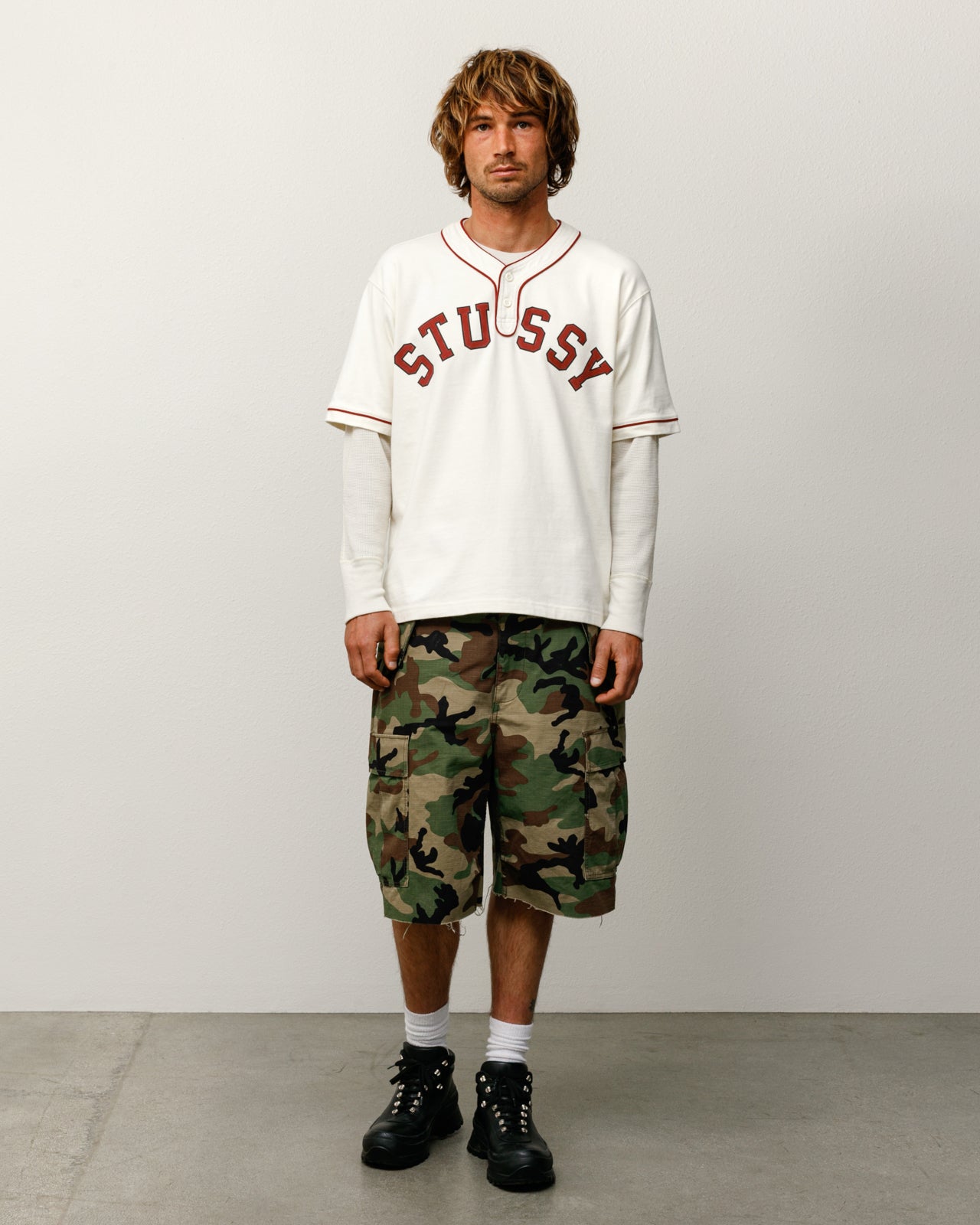 Arch Baseball Jersey – Natural | Tops & Shirts | Stüssy