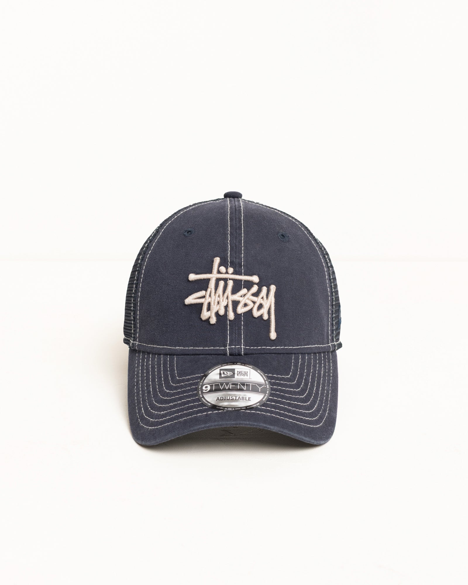 New Era 9TWENTY Washed Basic Trucker – Navy | Headwear | Stüssy