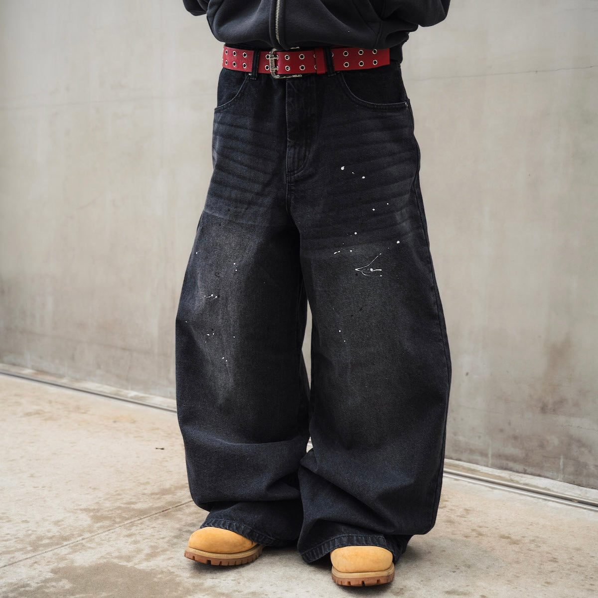 Circle paint logo Baggy denim pants – That's life online store