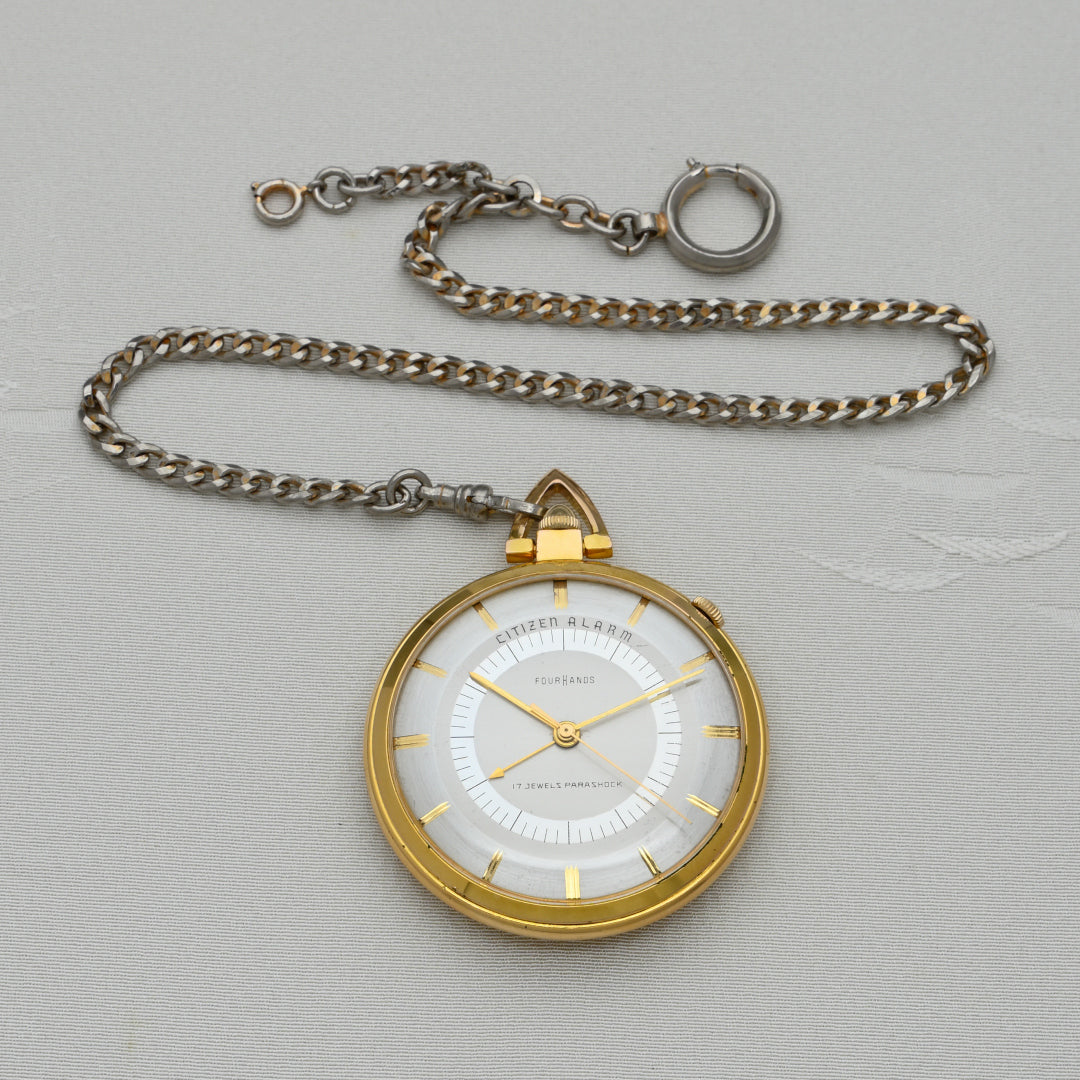 シチズン アラーム4H懐中時計 3トーンダイヤル Citizen Alarm 4H