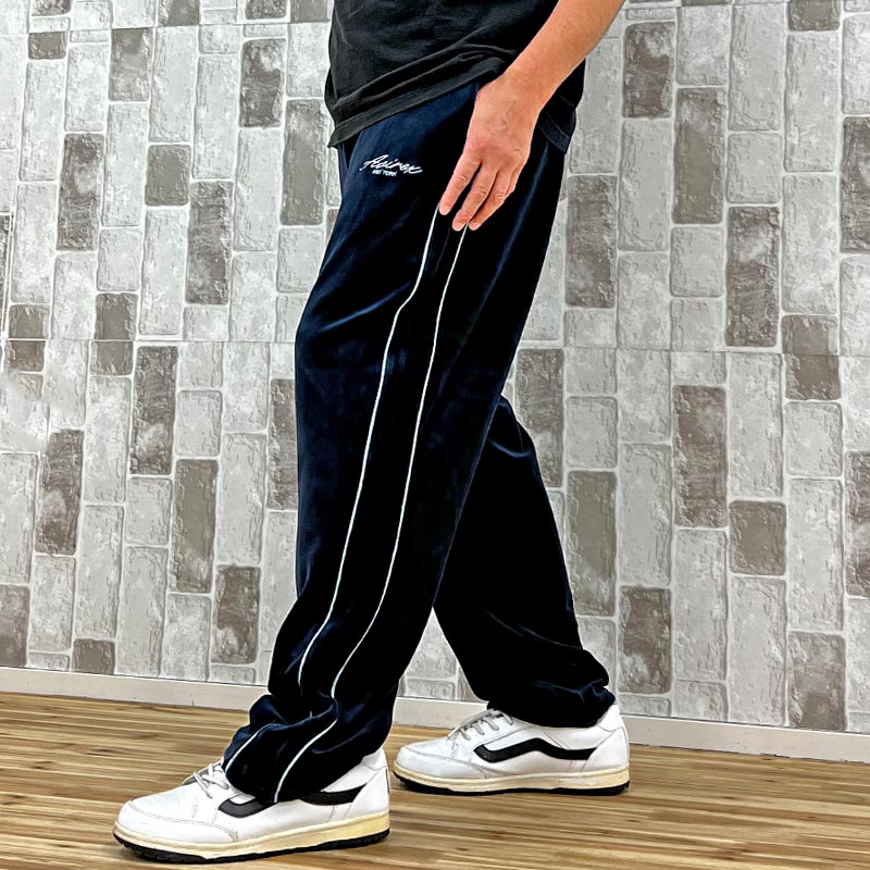 AVIREX アヴィレックス VELOUR PANTS CURSIVE LOGO ベロア パンツ