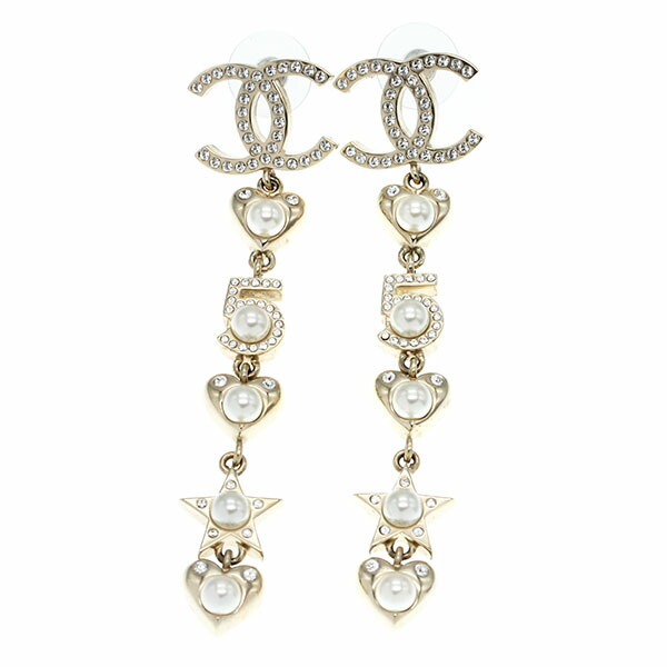 楽天市場】シャネル CHANEL ロングピアス キャッチ式 ラインストーン