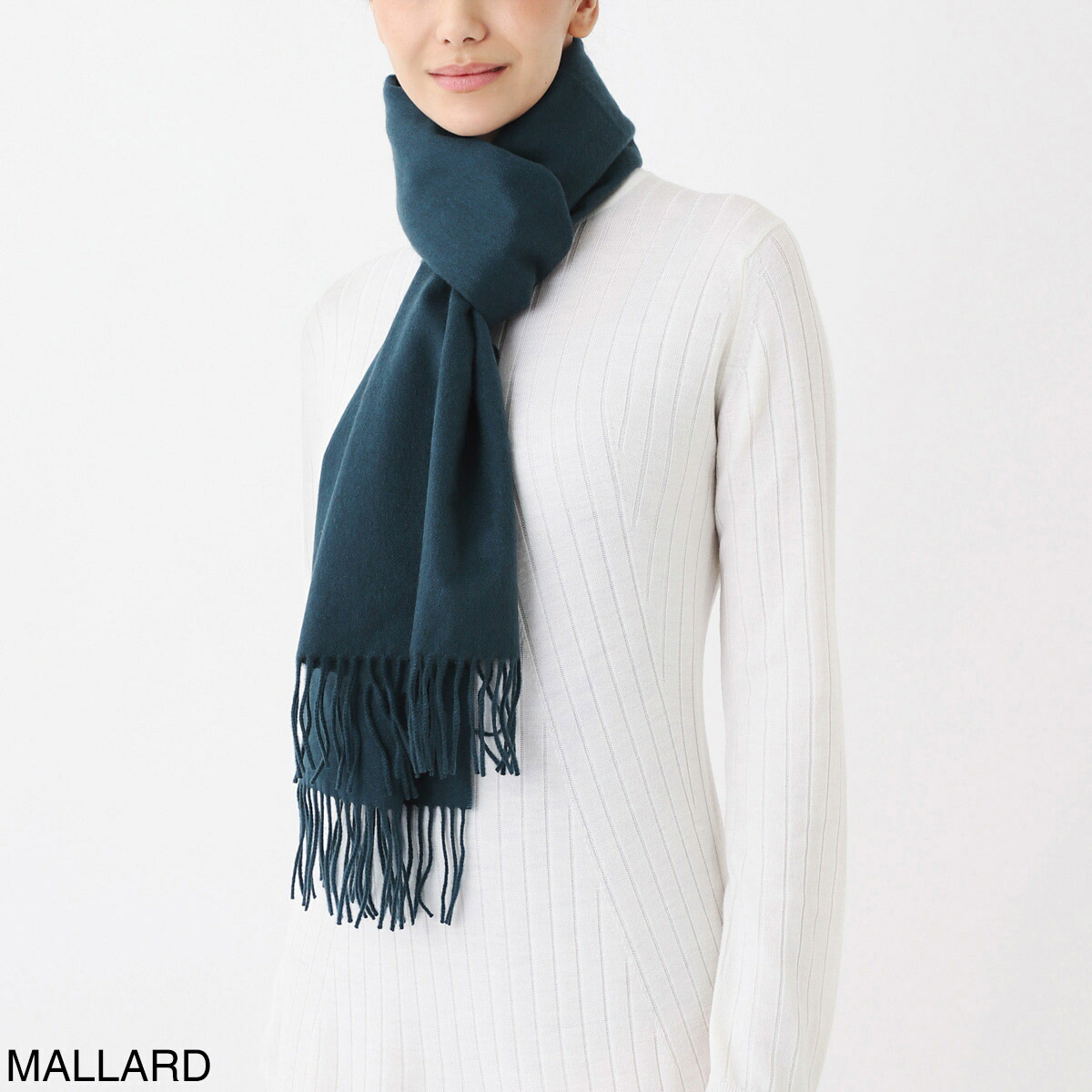 Johnstons of Elgin カシミヤマフラー 中判 正規代理店タグ付き