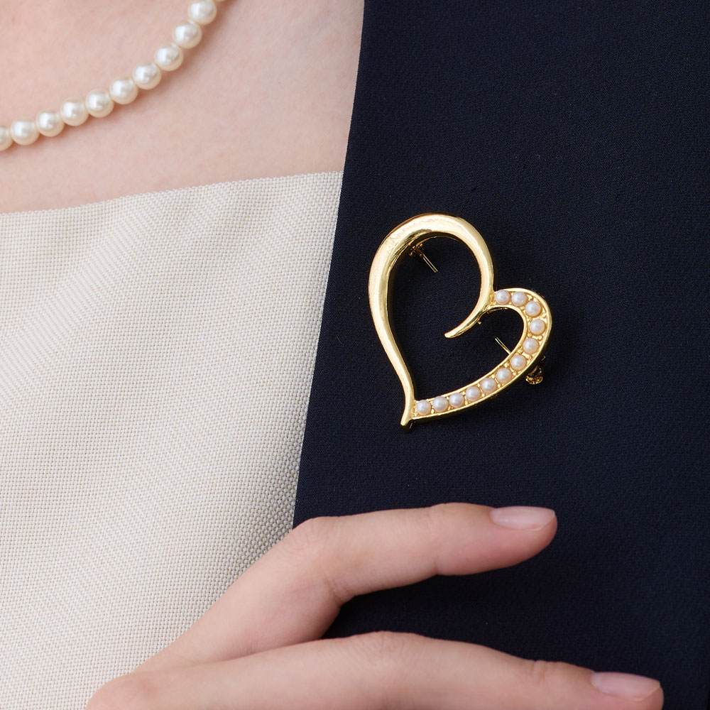 楽天市場】【25%OFFクーポン対象！】 ブローチ ハート 日本製 K18GP