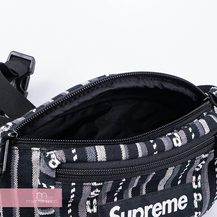 Supreme ストライプ柄 ボディバッグ ブラック 未使用 【公式通販】