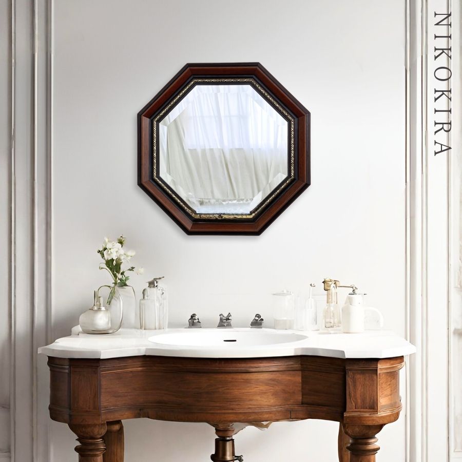 楽天市場】【6%OFFクーポン23日23:59迄】 鏡 壁掛け イタリア製 八角