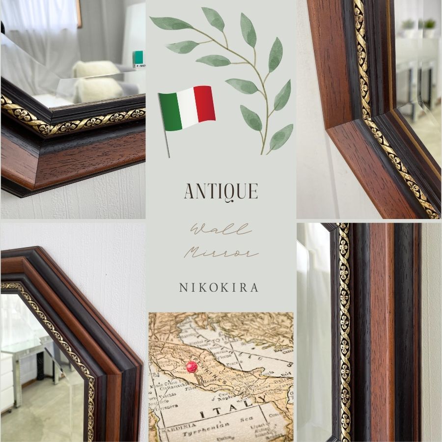 楽天市場】【6%OFFクーポン23日23:59迄】 鏡 壁掛け イタリア製 八角