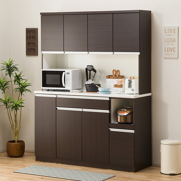 送料込 保護フィルム付き ニトリ食器棚(レジーナ)(ハイカウンター