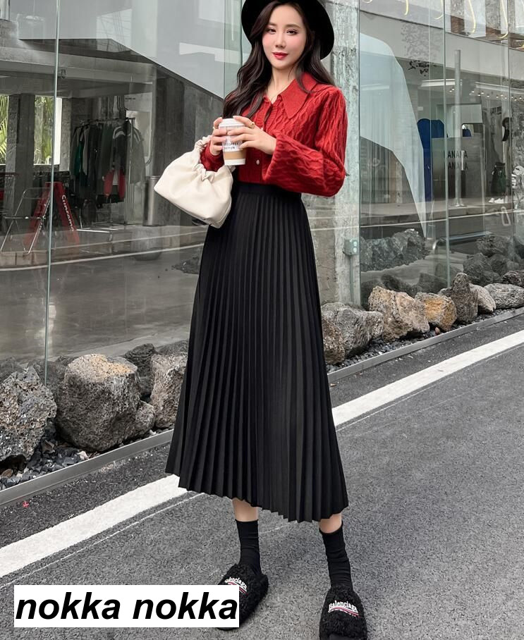 バーグファベルの黒のフレアスカート、プリーツデザイン 楽天市場