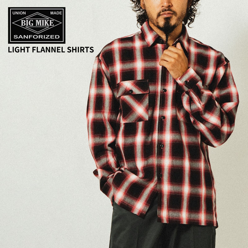 楽天市場】ビッグマイク 長袖 ネルシャツ BIG MIKE ライト フランネル