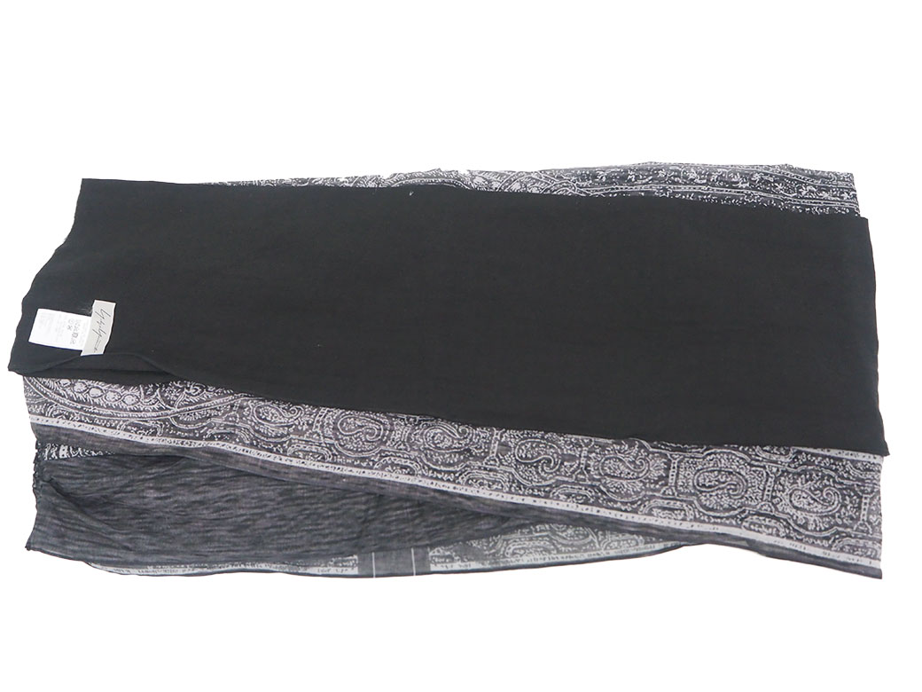 楽天市場】ヨウジヤマモト ストール ブラック グレー FH-L08-064