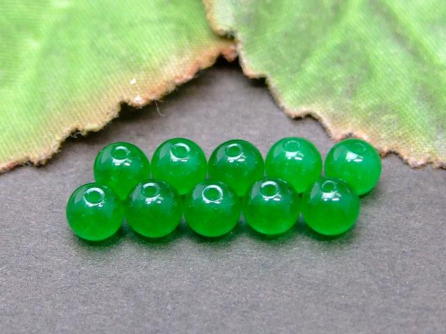 楽天市場】63433 AA 4mm 10粒セット 濃緑翡翠 ヒスイ ジェイド