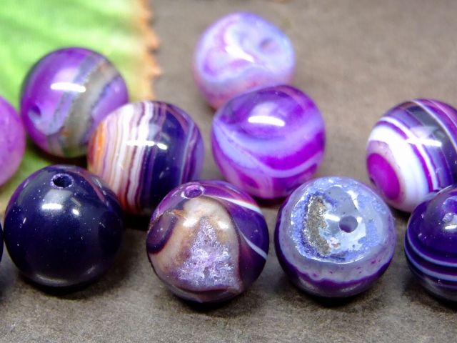 楽天市場】64773 今月の半額 わけあり 紫縞瑪瑙 メノウ アゲート 10mm