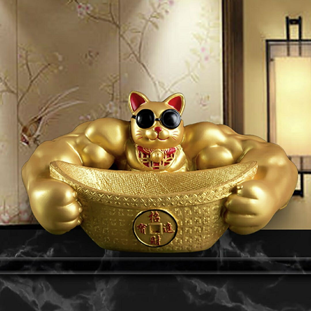 楽天市場】【楽天1位2冠達成】風水 置物 マッスル 招き猫 ーVer2ー