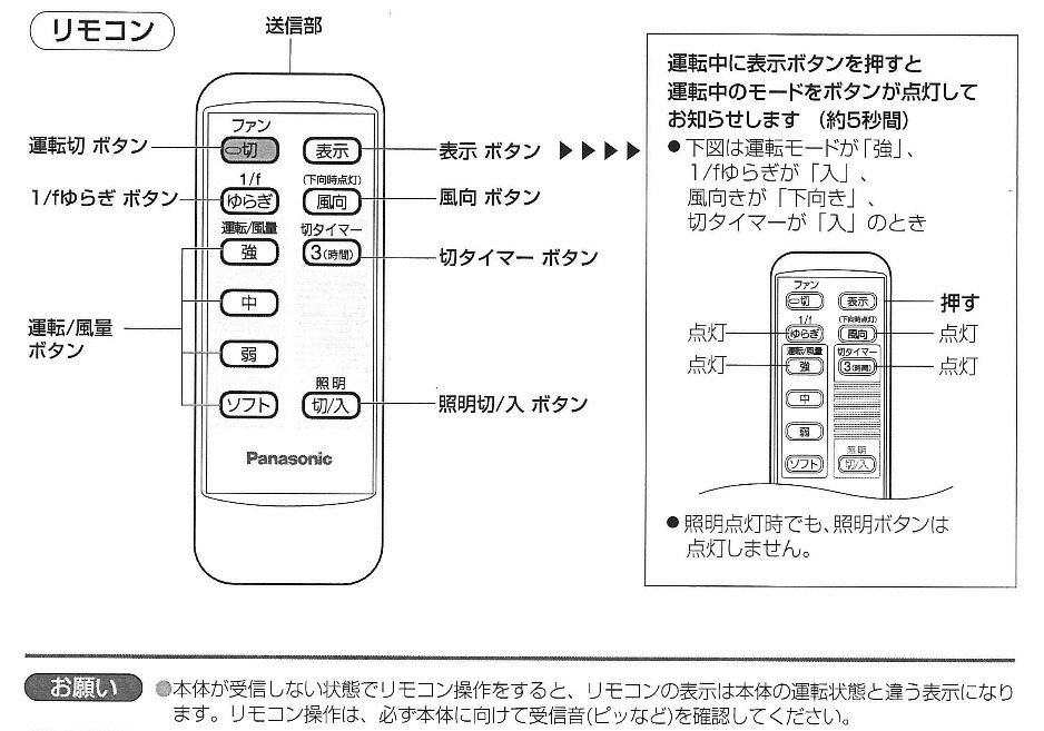 楽天市場】パナソニック シーリングファン用 付属リモコン DC