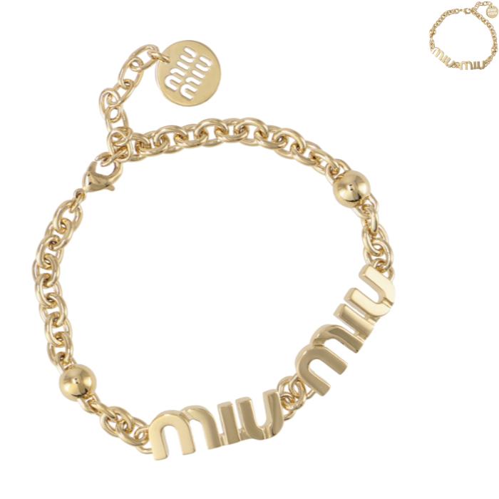 楽天市場】ミュウミュウ MIU MIU ブレスレット チェーン ロゴ メタル