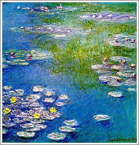 楽天市場】手描き 油絵 模写 複製画 クロード・モネ「睡蓮～青とピンク