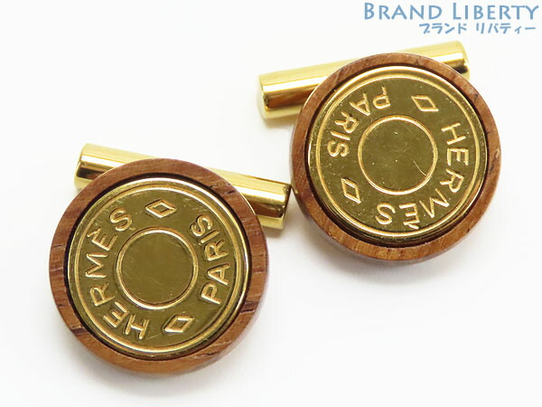 楽天市場】【美品】エルメス HERMES セリエ ウッド 木製 カフス カフス