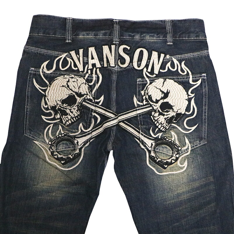 楽天市場】VANSON ばんそん クロススカル 刺繍 デニム パンツ （ SP-B