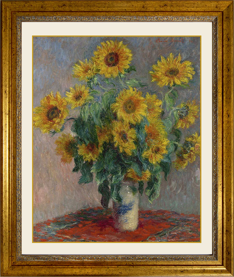 楽天市場】＊ クロード・モネ 「ひまわり」 キャンバスにジクレー 複製