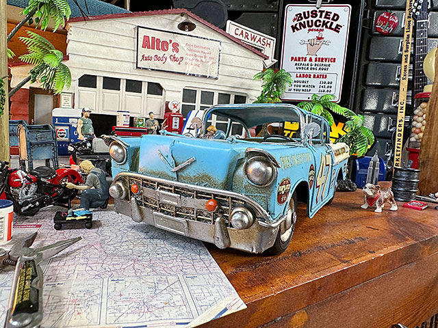 楽天市場】シボレー ベルエア ストックカー ブリキオブジェ