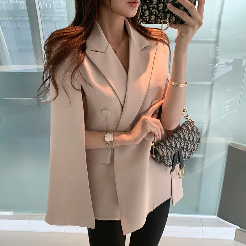 楽天市場】ダブルボタンケープジャケット・p235560 レディース 【jk