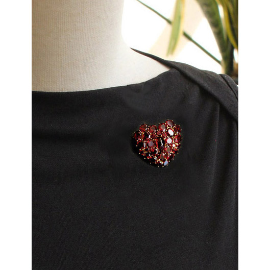 楽天市場】【碌山】 シルバー ハートガーネット ブローチ&ペンダント