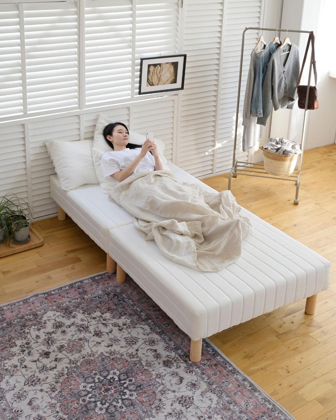 楽天市場】【P5倍 2/24 9:59迄】 脚付きマットレス 分割 シングル 脚高