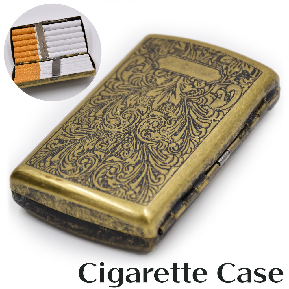 楽天市場】ビンテージ加工 スリム シガレットケース 12本収納 合金