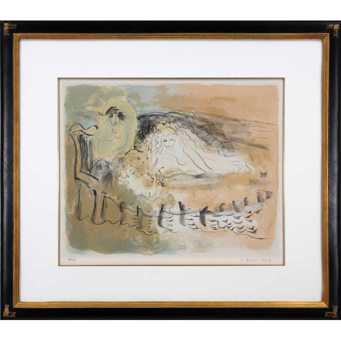 真作】織田広喜「コーヒー店」油彩3号 直筆サイン 二科会 アンニュイ