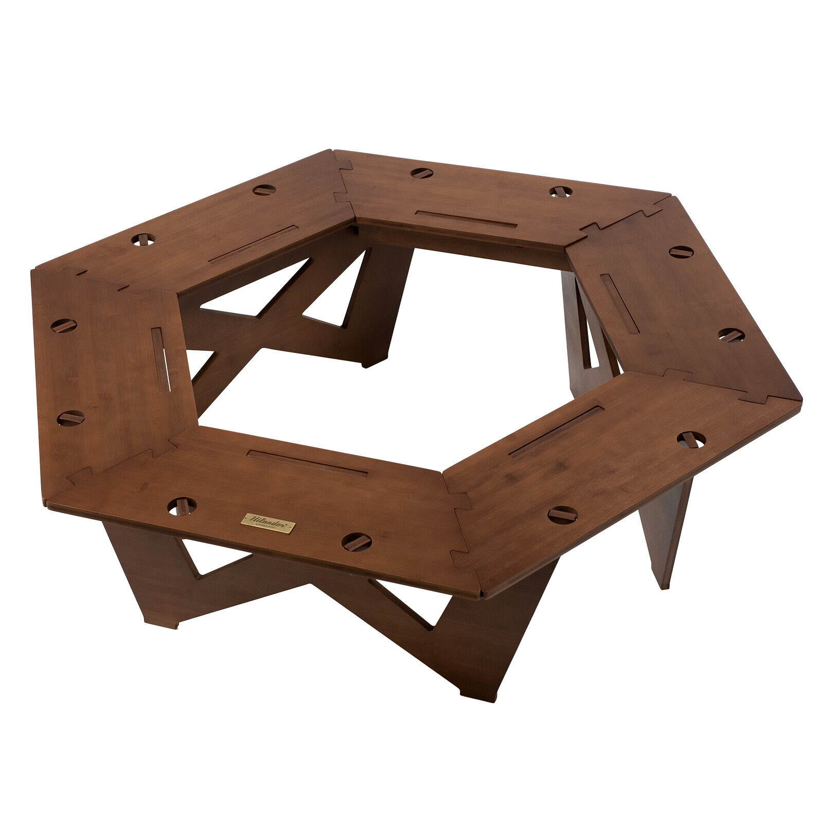 ヘキサゴンテーブル天板三脚テーブル ヘキサゴン103ウォールナット中央