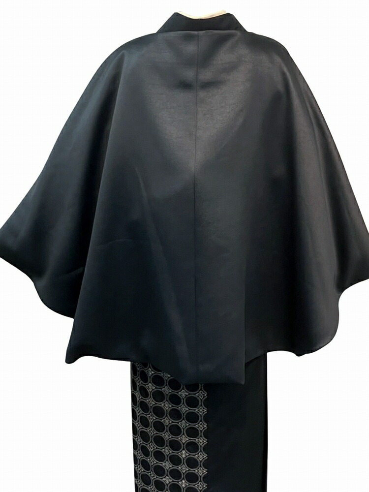 楽天市場】レザー調 ポンチョ 洗える 日本製 ケープ ブラック 和装