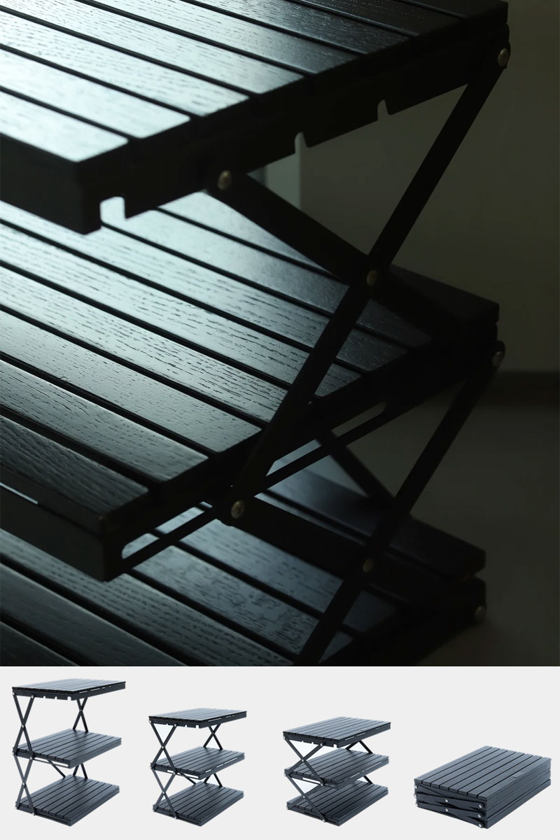 楽天市場】ANOBA アノバ BLACK EDITION ウッドラック 3段 AN098 棚