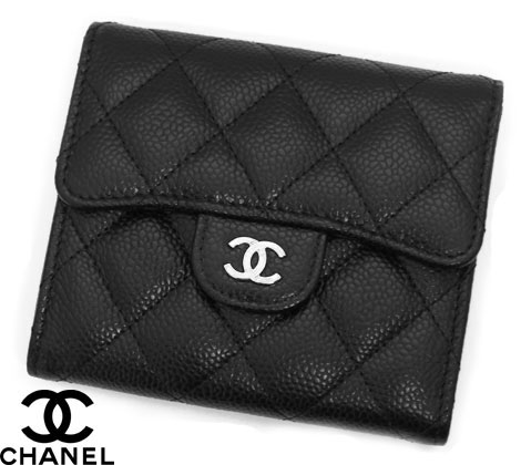 シャネル(CHANEL) キャビアスキン(Caviarskin) 三つ折り財布 | 通販