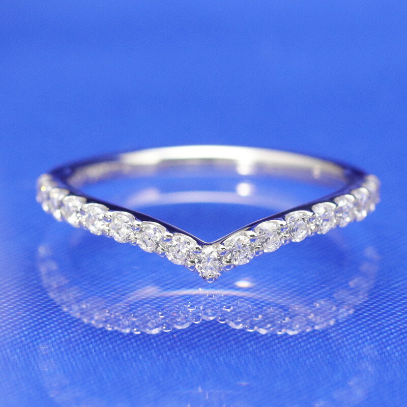 楽天市場】pt950【0.3ct 】 Vライン エタニティ ダイヤモンド リング