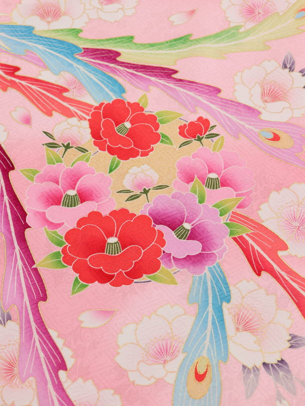 楽天市場】お宮参り 産着 レンタル 女の子 1440 ピンク地 ぼたんに鳳凰