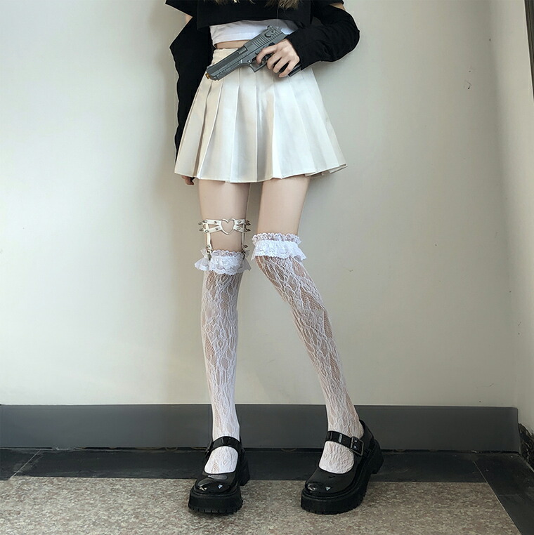 楽天市場】ゴシック系やガーリー系にも使い方次第で大変身！ニーハイ