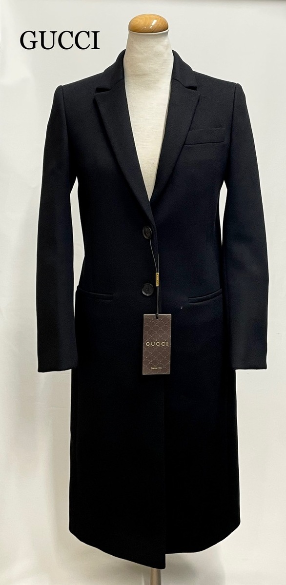 極美品 GUCCI 現行タグ オーバーコート チェスターコート ウール