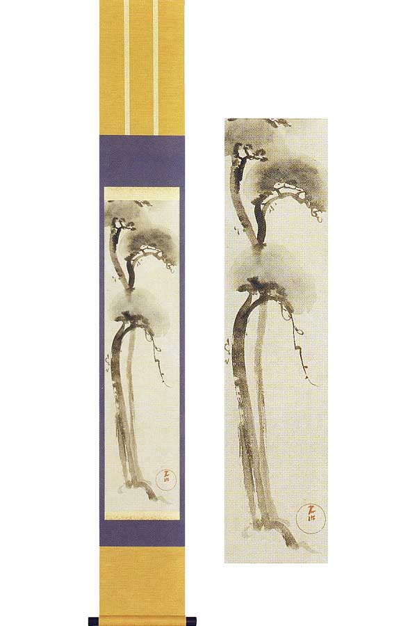 楽天市場】掛け軸 尾形光琳 『松の図』 送料無料 【掛軸】【半間床