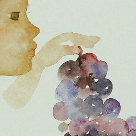 楽天市場】いわさきちひろ 絵画 ぶどうを持つ少女 アートポスター 送料