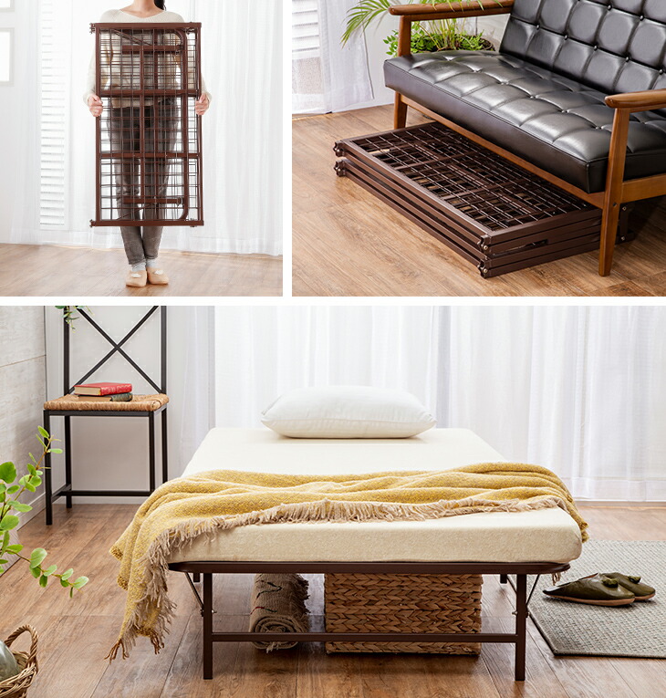 楽天市場】収納式折りたたみパイプベッド 簡易ベッド 簡易ベッド