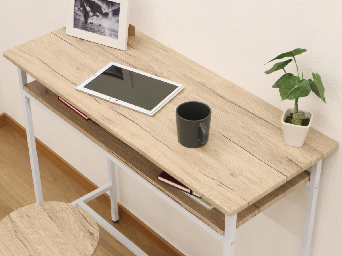 楽天市場】カウンターテーブル 幅100cm 奥行40cm ラック 木目調