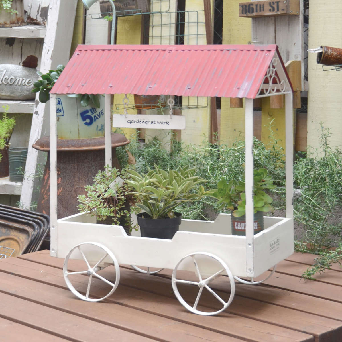 楽天市場】ガーデニング収納 フラワースタンド ガーデンラック ルーフ