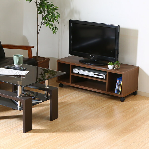 楽天市場】テレビ台 幅89cm キャスター付 木製 オープンラック