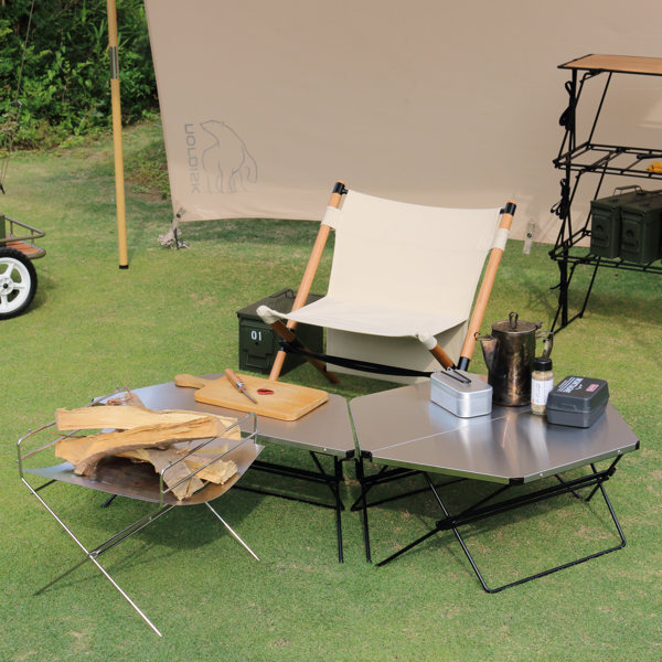 楽天市場】アウトドア テーブル ステンレストップ 1台 アーチテーブル